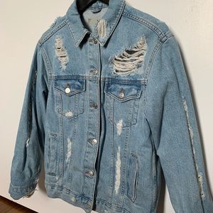 Topshop Distressed Ripped Denim Jacket (Like New!)